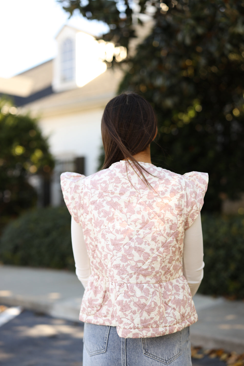 Kammi Vest - Ivory/Blush