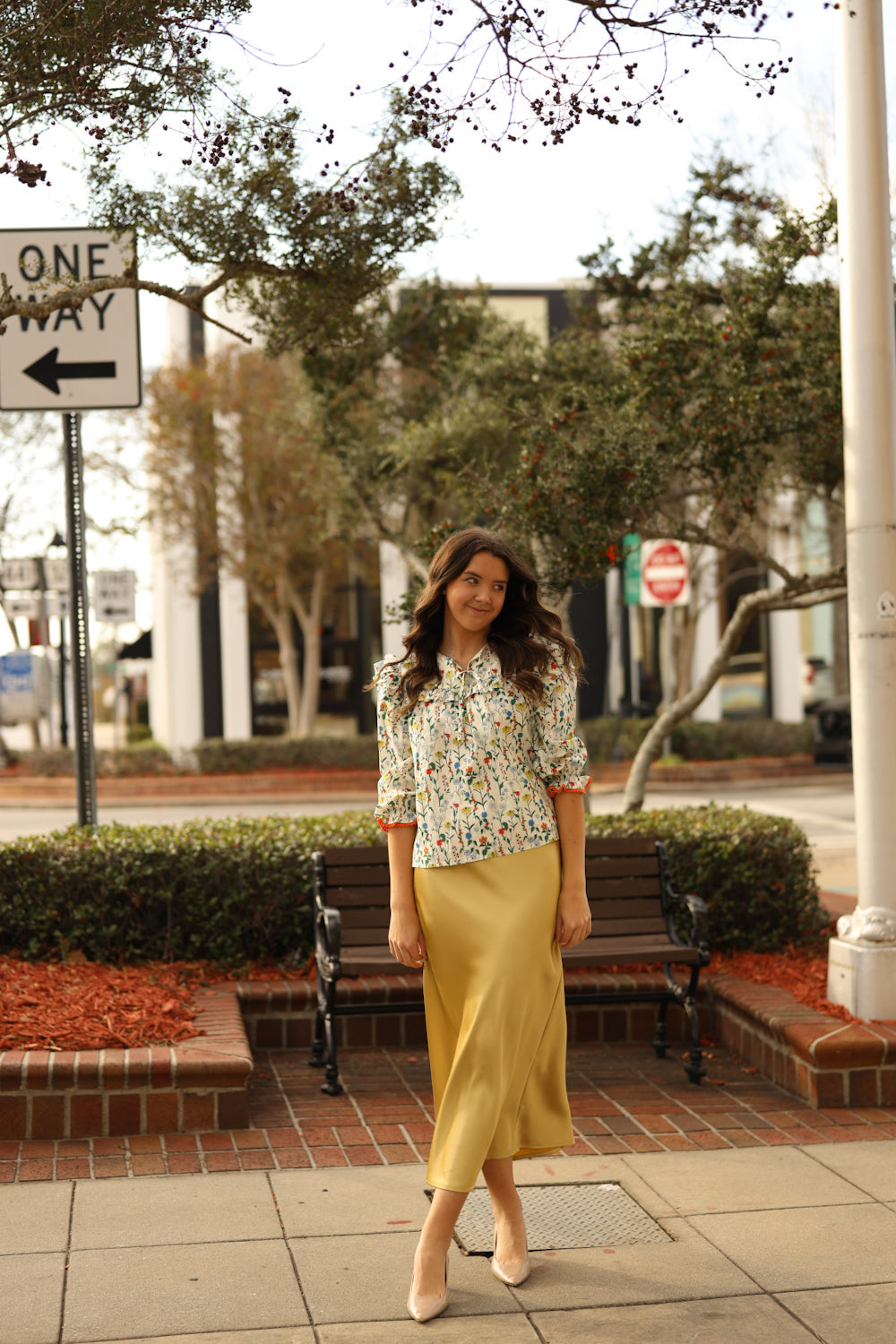 Lottie Floral Top - Ivory