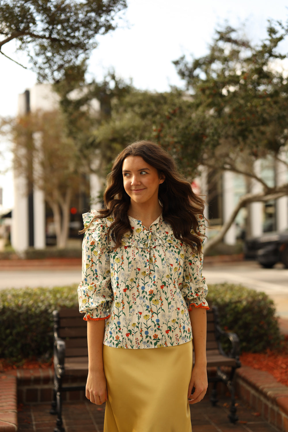 Lottie Floral Top - Ivory