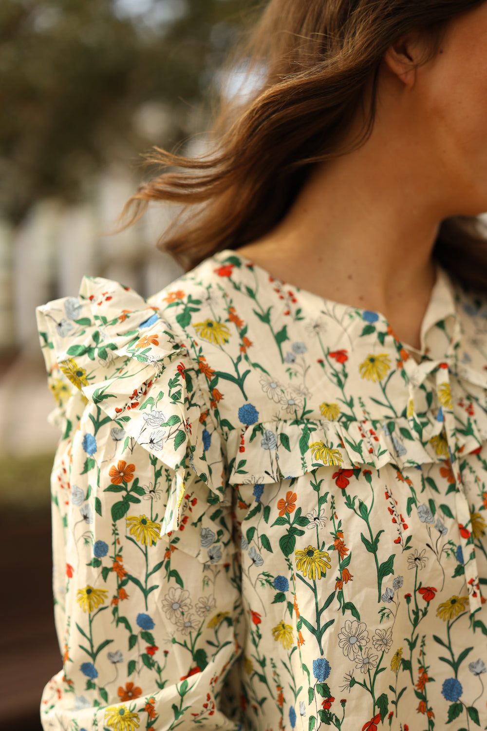 Lottie Floral Top - Ivory