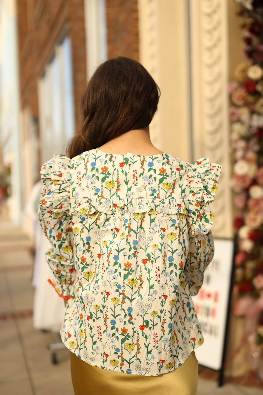 Lottie Floral Top - Ivory